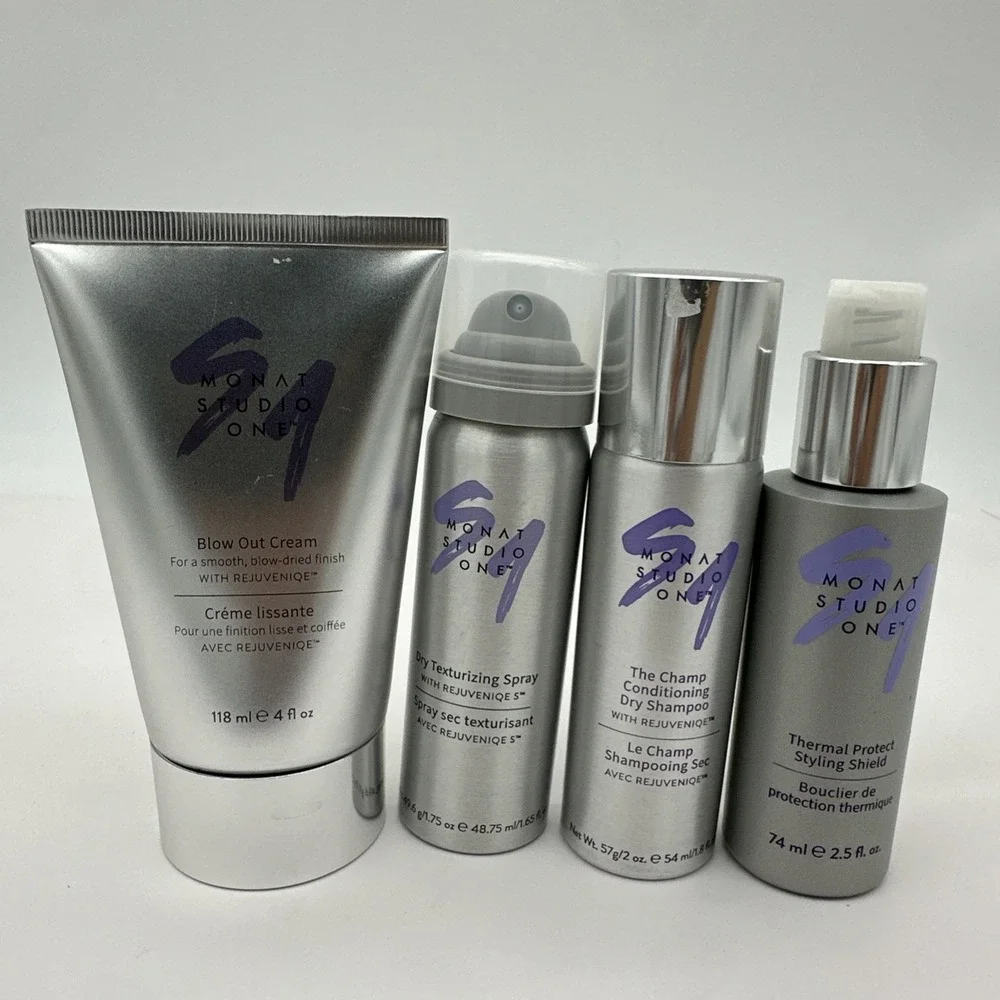 Monat Studio 1 - 4 Pcs Blowout Cream Thermal Protect, Dry Shampoo, & Texturizing